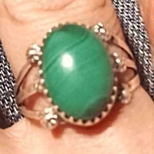 Green Malachite Ladies Ring